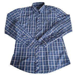 Mexx Men's Cotton Plaid Semi-Slim Fit Button-down Shirt Blue